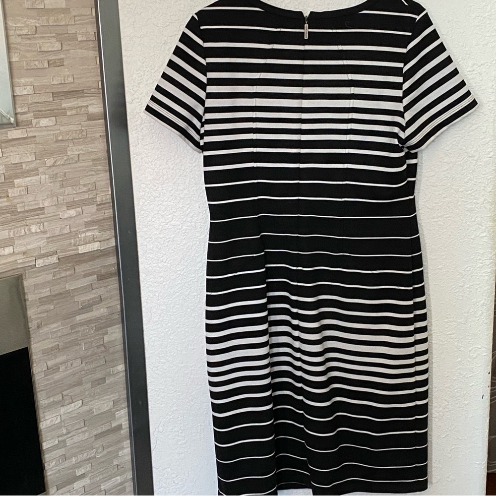 DONNA RICCO NEW YORK STRIPED DRESS FULLY LINED SIZE 10